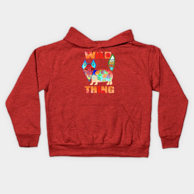 Wild thing fox Kids Hoodie by AgniArt